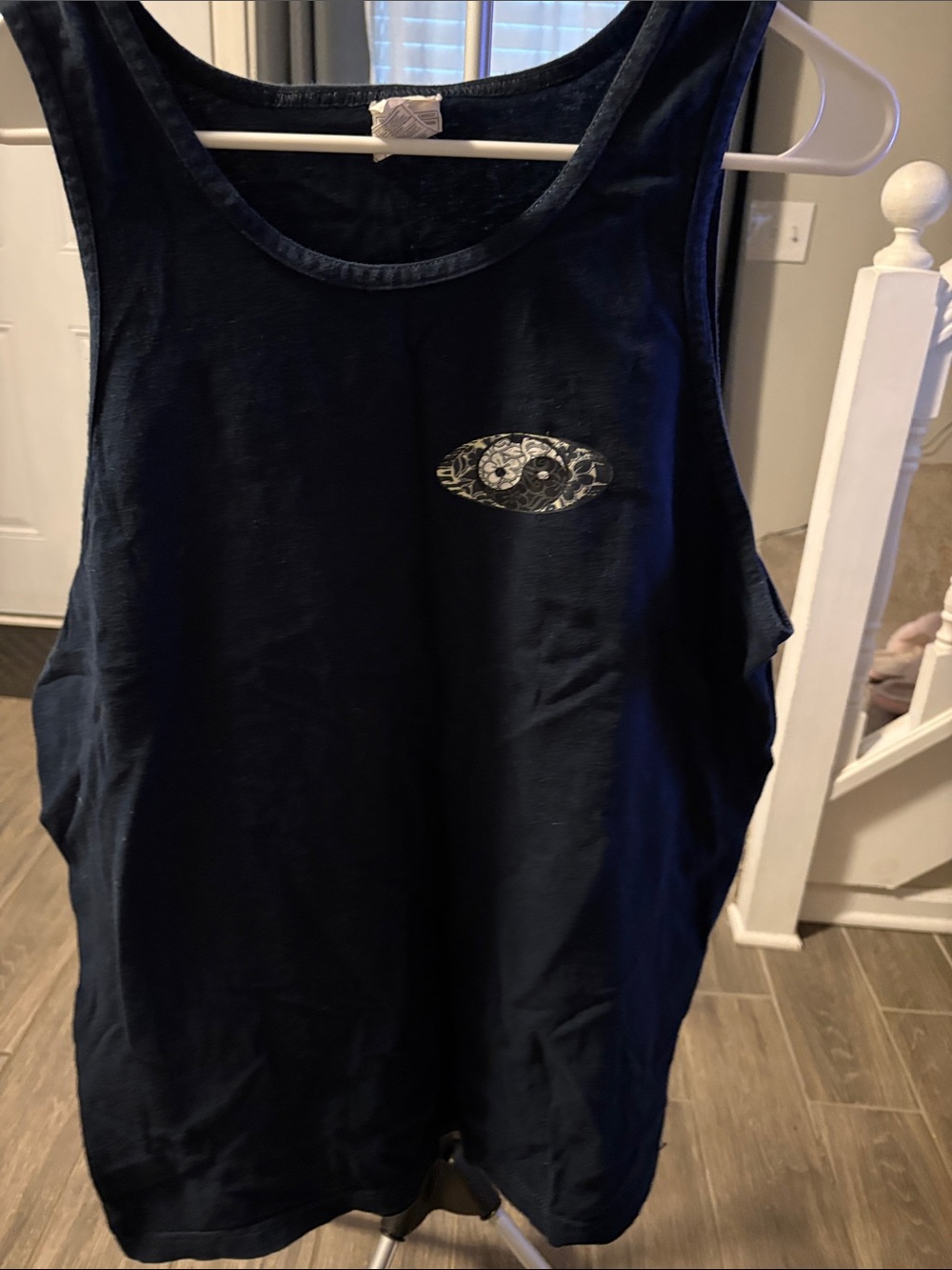 North shore Hawaii Navy Graphic Tank Top with Small Chest Emblem Large